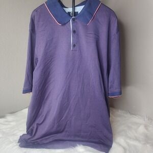 Cutter & Buck DryTex Luxe Golf Polo Shirt Short Sleeve Purple Men's Size Large‎